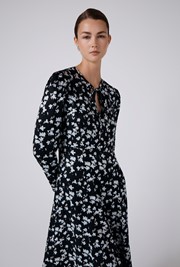 Ana Floral Satin Midi Dress