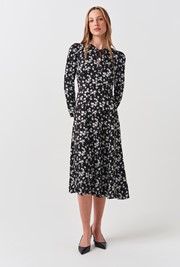 Ana Floral Satin Midi Dress