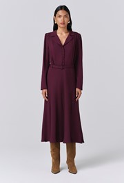 Victoria Crepe Collared Midi Dress