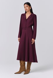Victoria Crepe Collared Midi Dress
