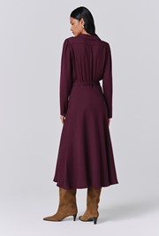 Victoria Crepe Collared Midi Dress