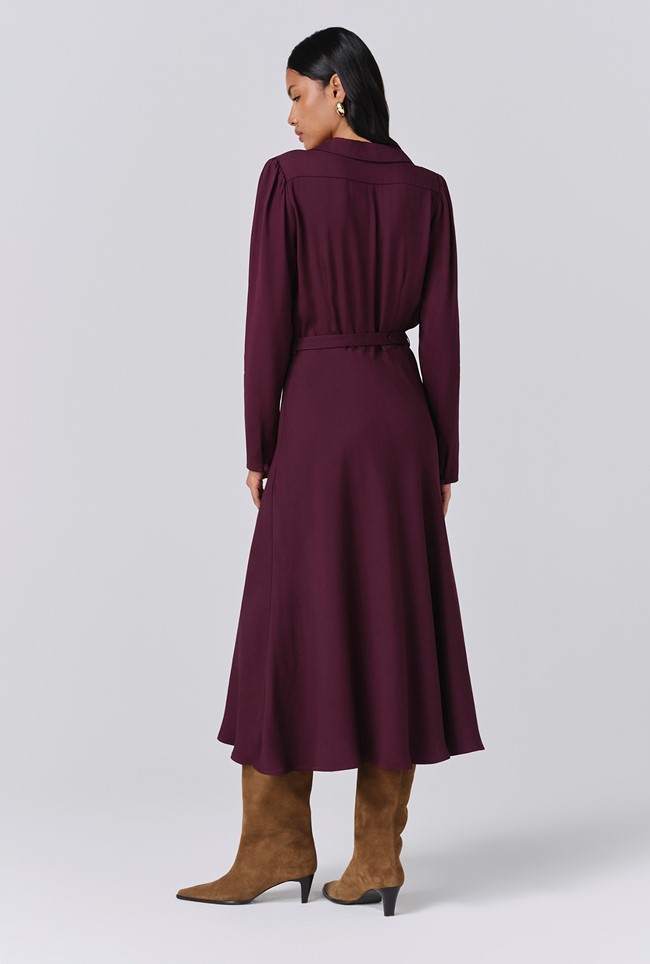 Victoria Crepe Collared Midi Dress