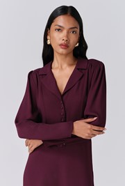 Victoria Crepe Collared Midi Dress