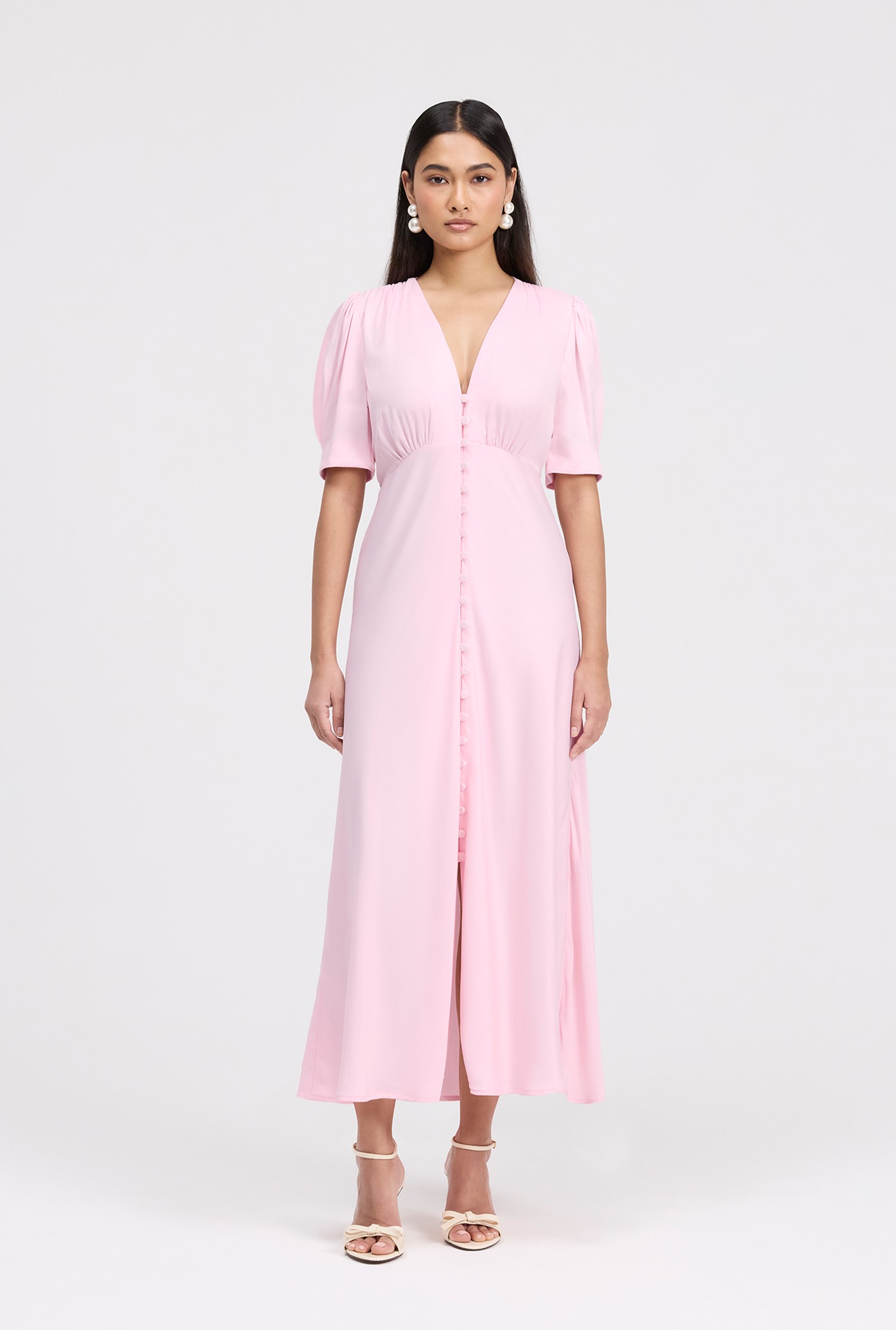 strapless midi dress blue Shine Moment Strapless Midi Dress in Light Blue | Size: M | Knit Fabric