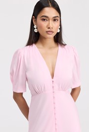 Madison Button Through Satin Midi Dress