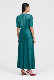 Madison Button Through Satin Midi Dress