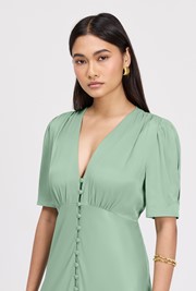 Madison Button Through Satin Midi Dress