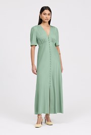 Madison Button Through Satin Midi Dress