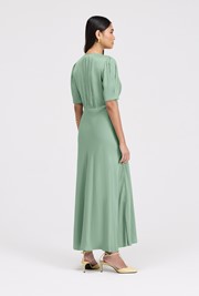 Madison Button Through Satin Midi Dress