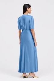 Madison Button Through Satin Midi Dress