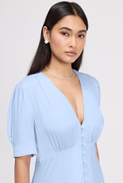 Madison Button Through Satin Midi Dress