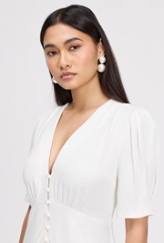 Madison Button Through Satin Midi Dress