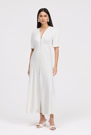 Madison Button Through Satin Midi Dress