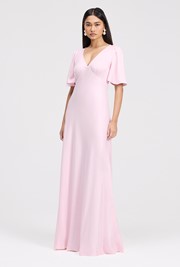 Arabella Angel Sleeve Satin Maxi Dress