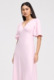 Arabella Angel Sleeve Satin Maxi Dress