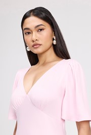 Arabella Angel Sleeve Satin Maxi Dress