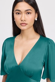 Arabella Angel Sleeve Satin Maxi Dress