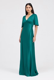 Arabella Angel Sleeve Satin Maxi Dress