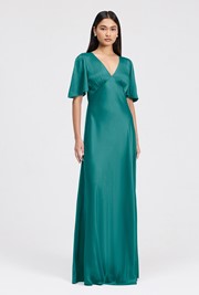 Arabella Angel Sleeve Satin Maxi Dress