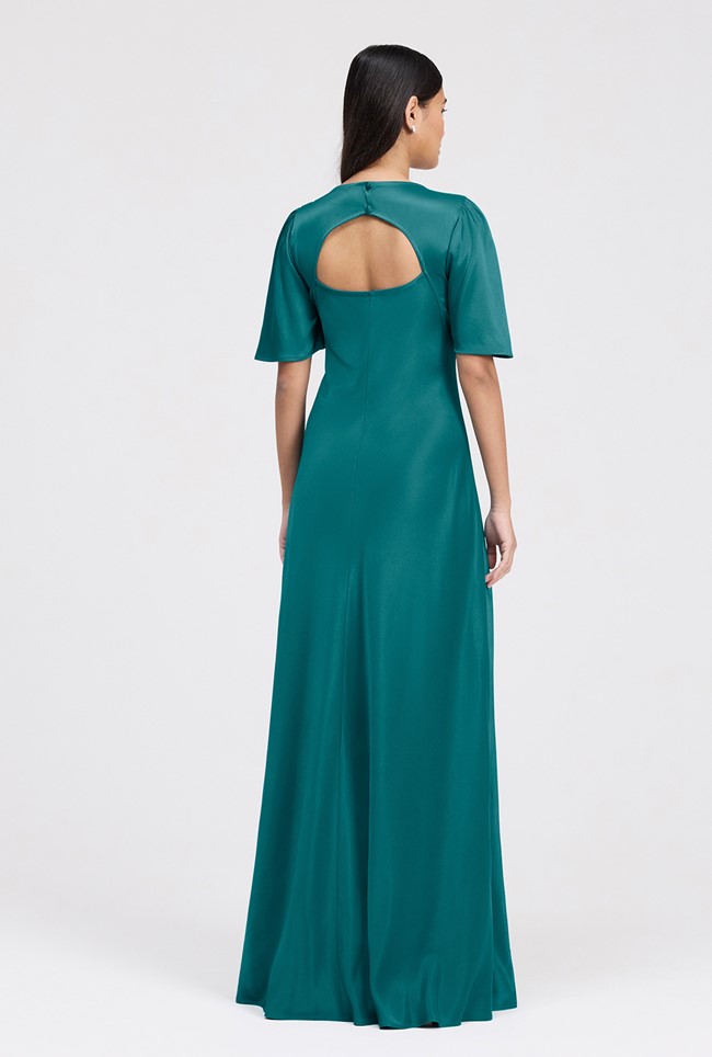Arabella Angel Sleeve Satin Maxi Dress