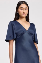 Arabella Angel Sleeve Satin Maxi Dress