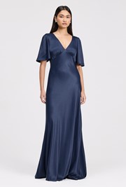 Arabella Angel Sleeve Satin Maxi Dress