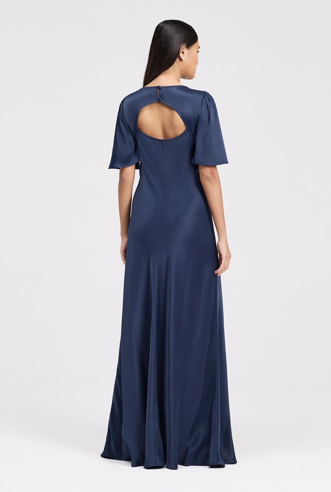 Arabella Angel Sleeve Satin Maxi Dress