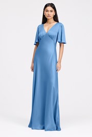 Arabella Angel Sleeve Satin Maxi Dress