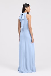Angelica High Neck Satin Maxi Dress