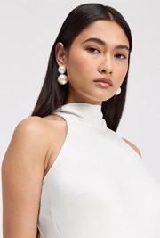 Angelica High Neck Satin Maxi Dress