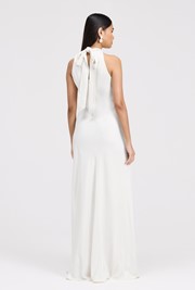 Angelica High Neck Satin Maxi Dress