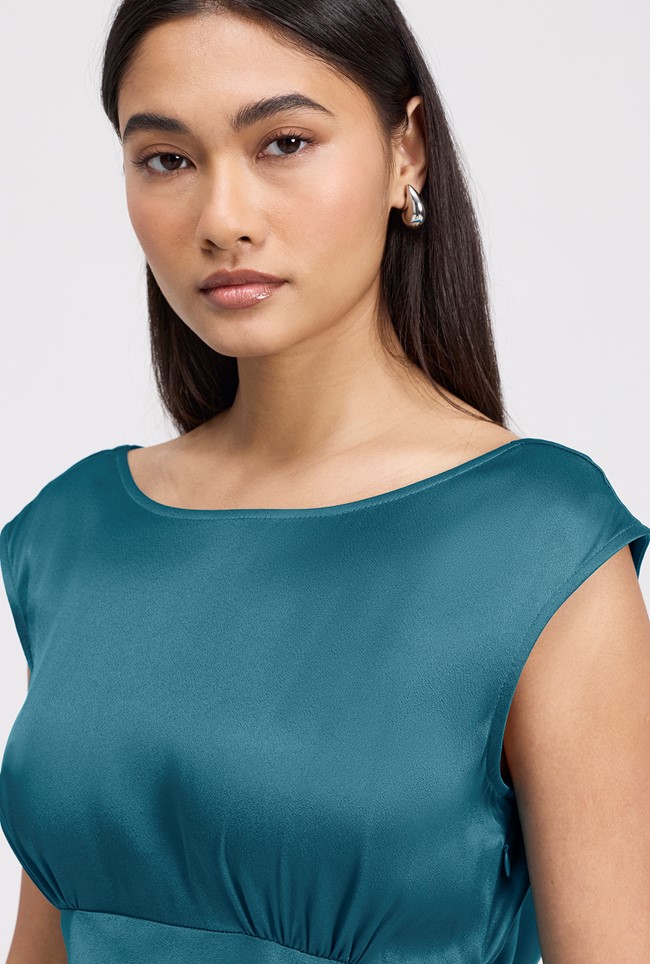 Octavia Cowl Back Satin Maxi Dress