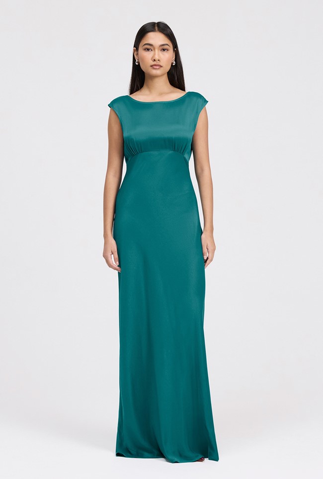 Octavia Cowl Back Satin Maxi Dress