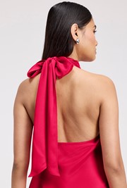 Elara Cowl Front Satin Maxi Dress