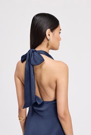 Elara Cowl Front Satin Maxi Dress