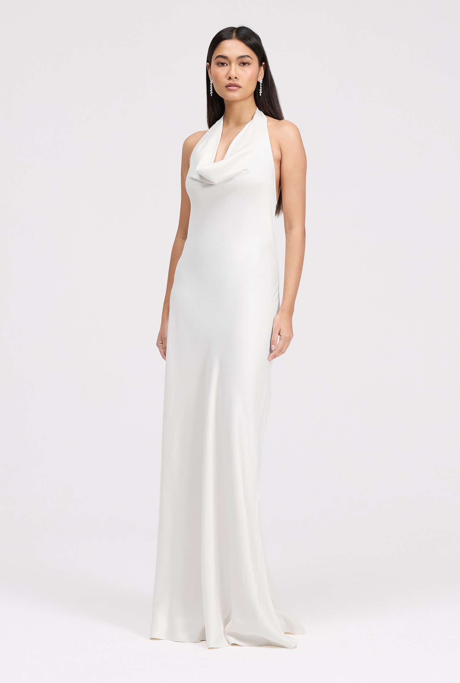 Ghost Elara Cowl Front Satin Maxi Dress