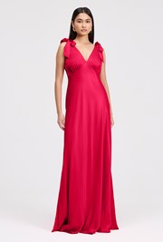 Nora Tie Shoulder Satin Maxi Dress