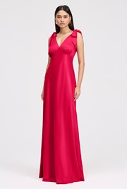 Nora Tie Shoulder Satin Maxi Dress