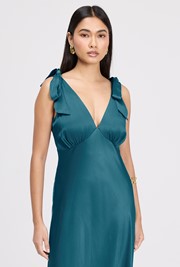 Nora Tie Shoulder Satin Maxi Dress