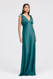 Nora Tie Shoulder Satin Maxi Dress