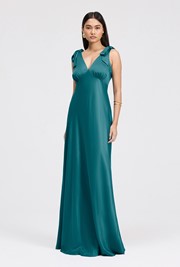 Nora Tie Shoulder Satin Maxi Dress