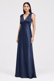 Nora Tie Shoulder Satin Maxi Dress