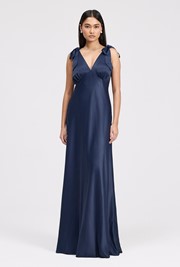 Nora Tie Shoulder Satin Maxi Dress