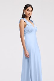 Nora Tie Shoulder Satin Maxi Dress