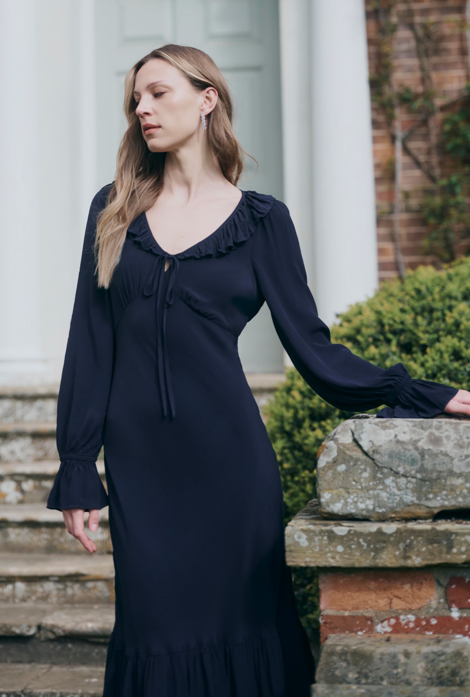 cute wrap dresses Polka dot mini dress Navy/white Navy/white / Small Evening Dress Women's Plus _upsell_icons-yellow-gold-mini-hoop-earrings White / 3XL Color:Ivory/Silver/Blue