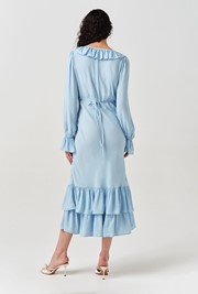 Melina Crepe Ruffle Hem Midi Dress