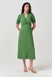 Jolene V-Neck Crepe Midi Dress