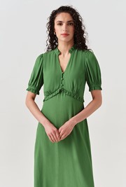 Jolene V-Neck Crepe Midi Dress