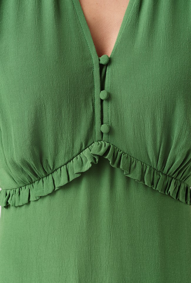 Jolene V-Neck Crepe Midi Dress