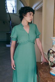 Jolene V-Neck Crepe Midi Dress